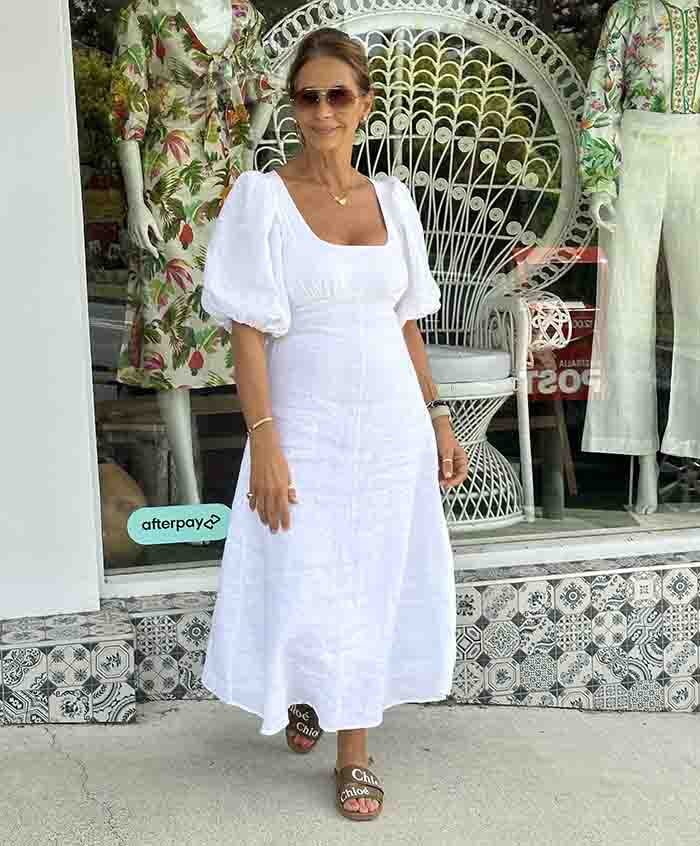 Romilly Linen Midi Dress - White Romilly Linen Midi Dress - White