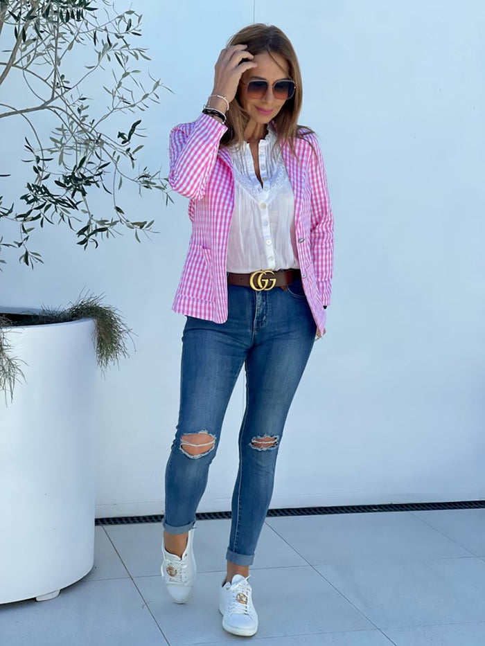 Pink Gingham Jacket