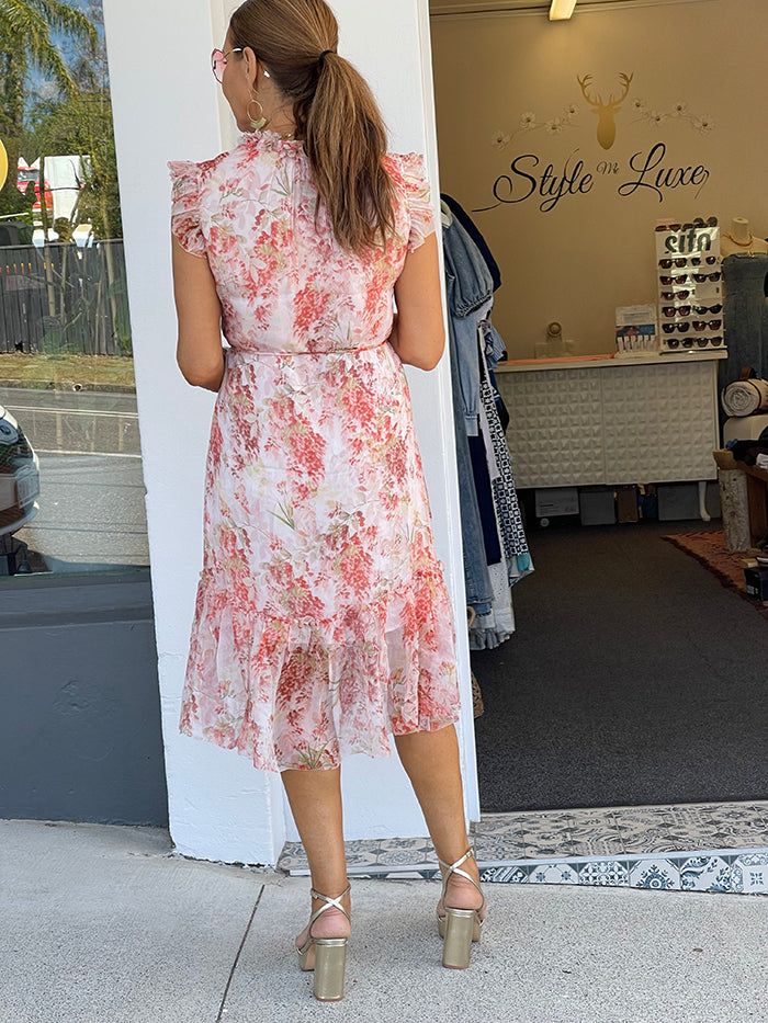 tigerlily silk dress Milly Edra Painted Tiger Lily Dress Black White Floral High Low Silk Maxi 6 NEW