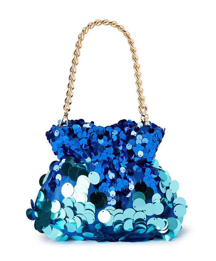 Pedro Sequin Pouch - Blue