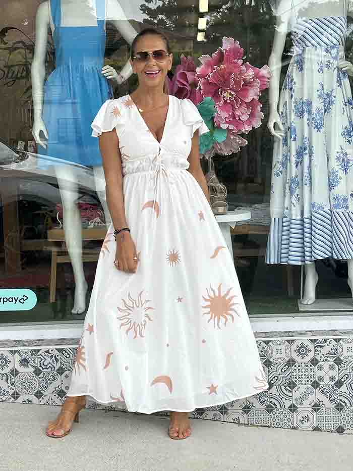 Sun and Stars Maxi Dress - White