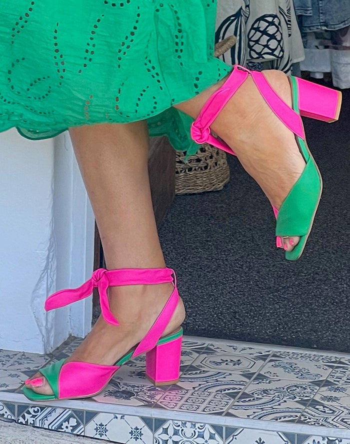 Pavoom Heel - Pink and Green Style Me Luxe Pavoom Heel - Pink and Green Style Me Luxe