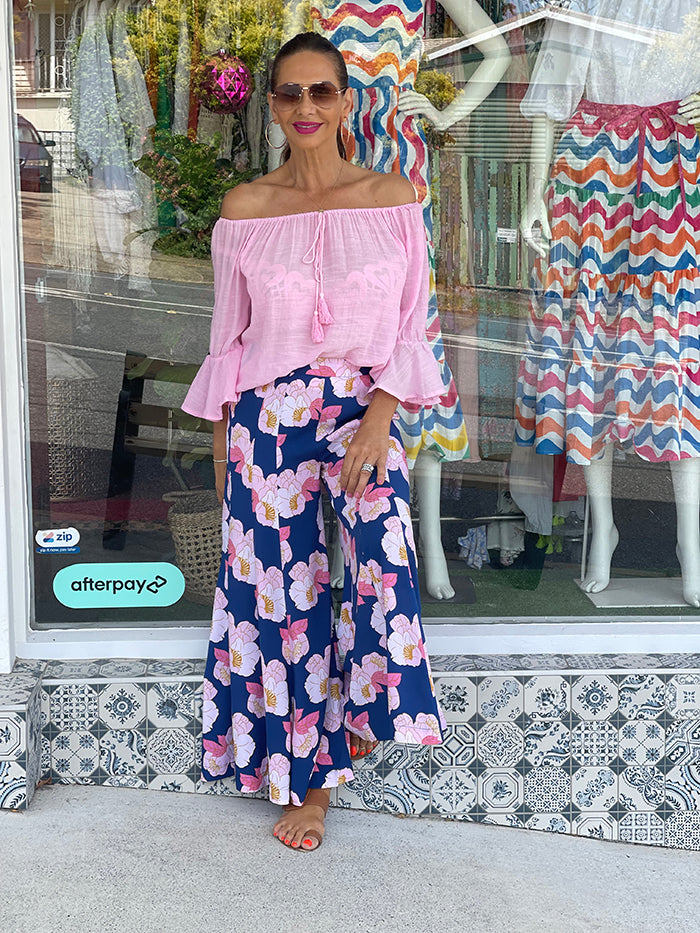 Blush off shoulder top top