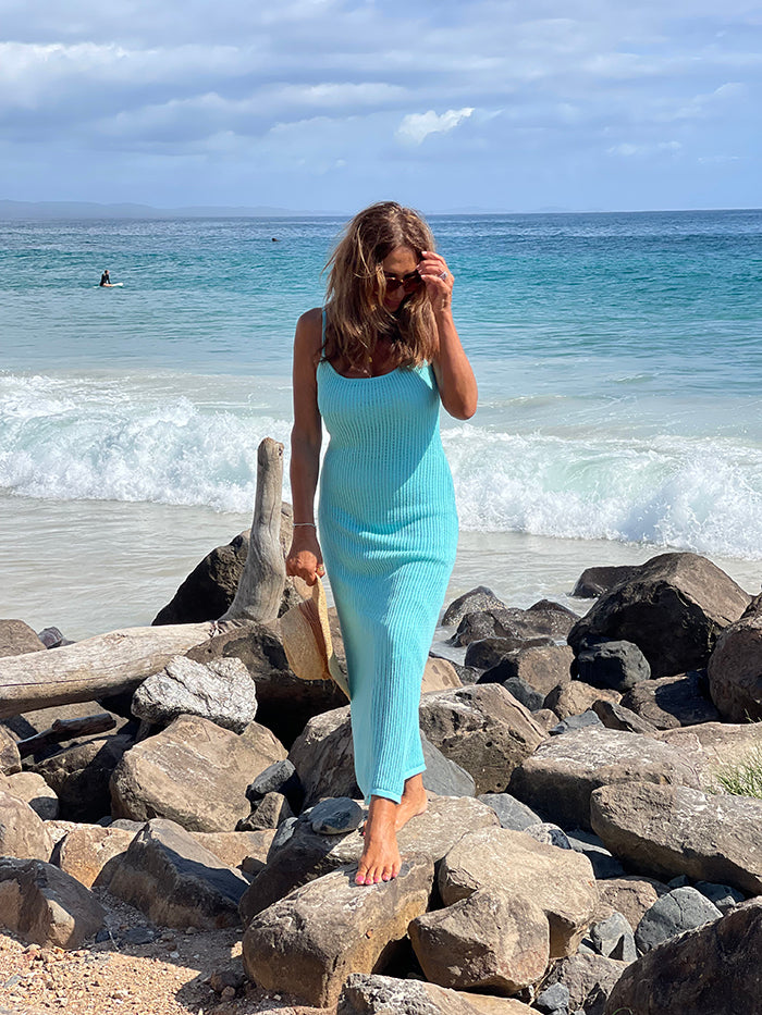 turquoise knit dress Evamari Knit Dress Turquoise Turquoise / S