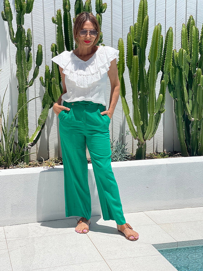 Wide Leg Pants Green