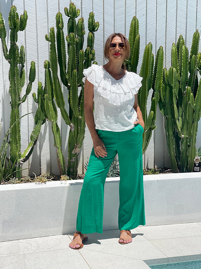 Wide Leg Pants - Green