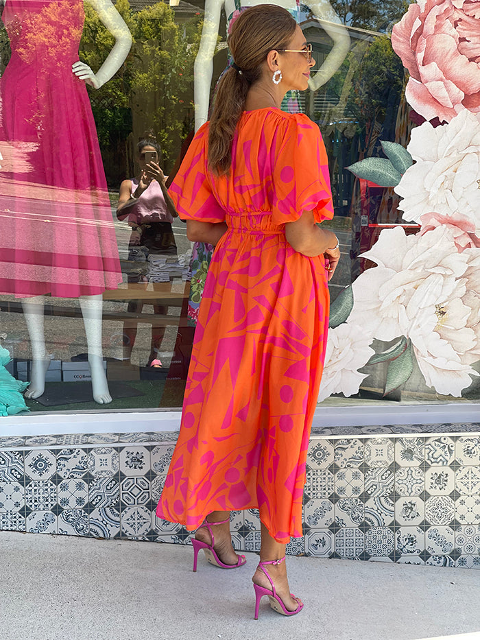Pink and orange dress shop