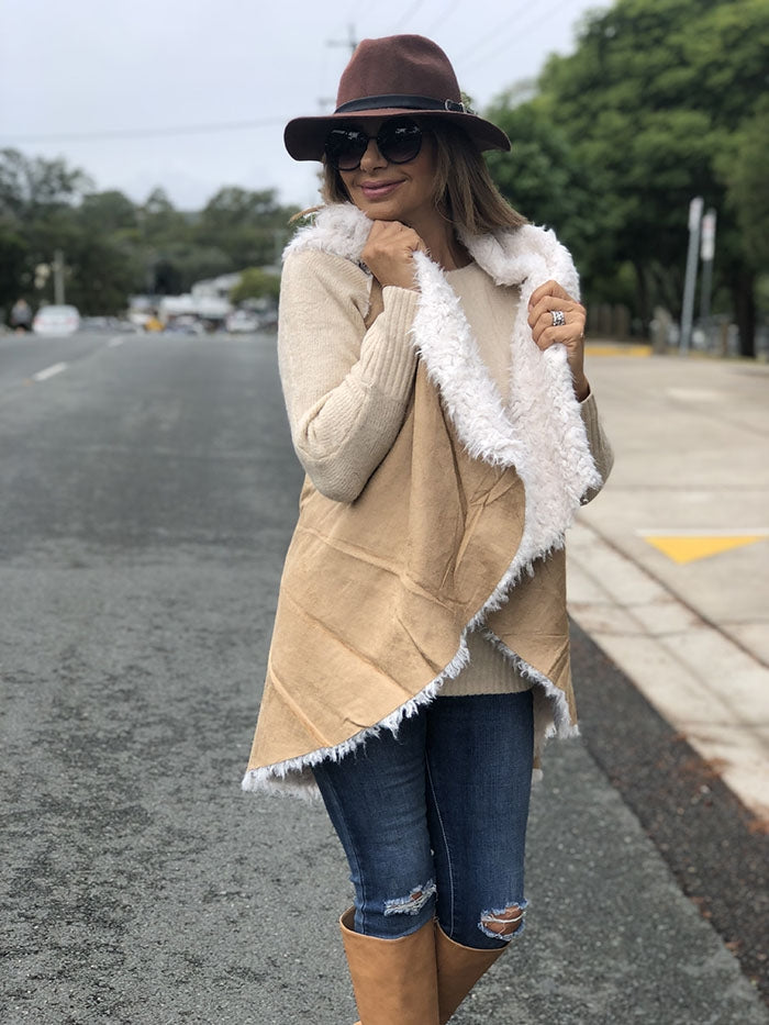 Tan cheap sherpa vest
