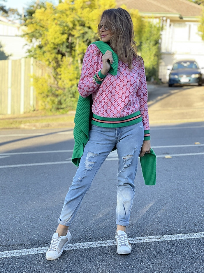 Green sweater blue discount jeans