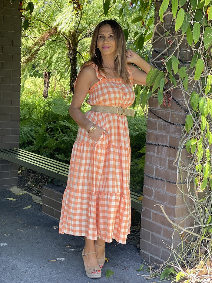 Orange Gingham Dress