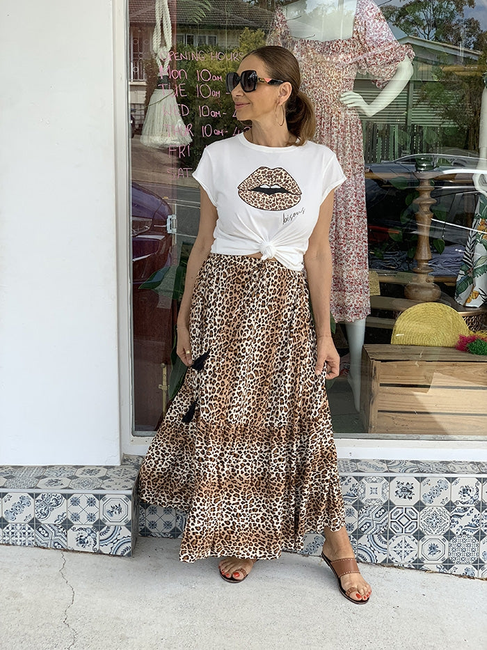 Leopard Fiesta Maxi Skirt