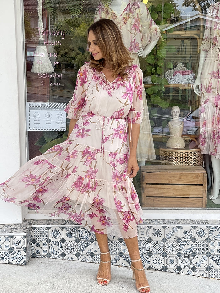 silk dress floral JULIANNA DRESS