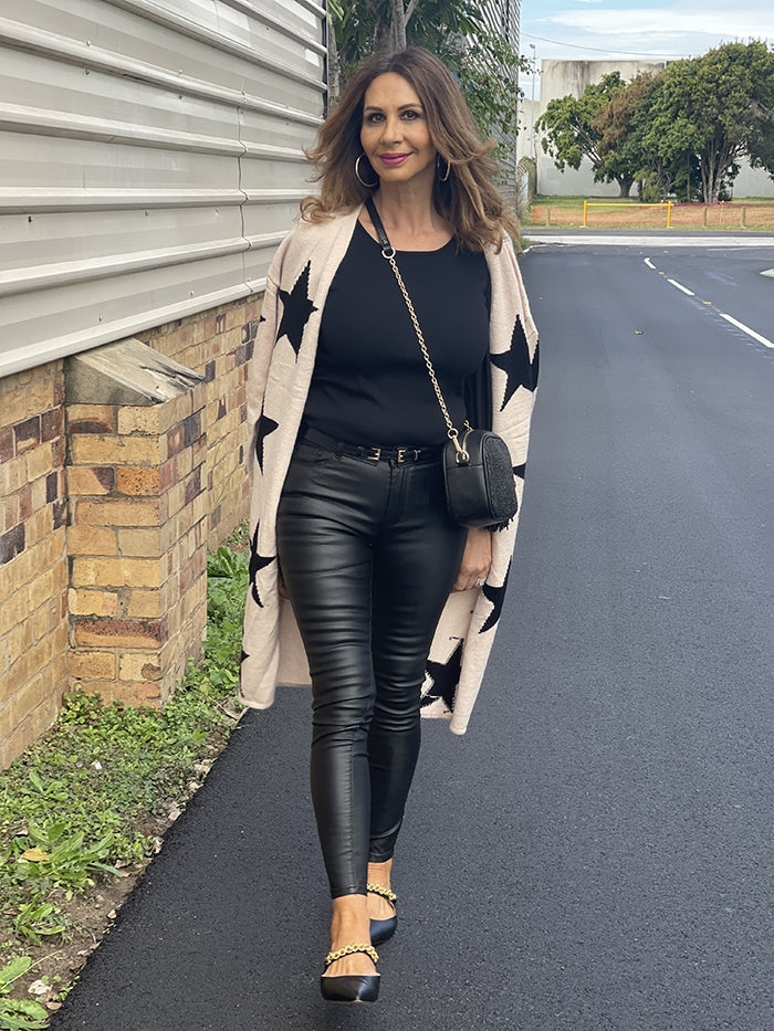 Black wet look sales high waisted jeans