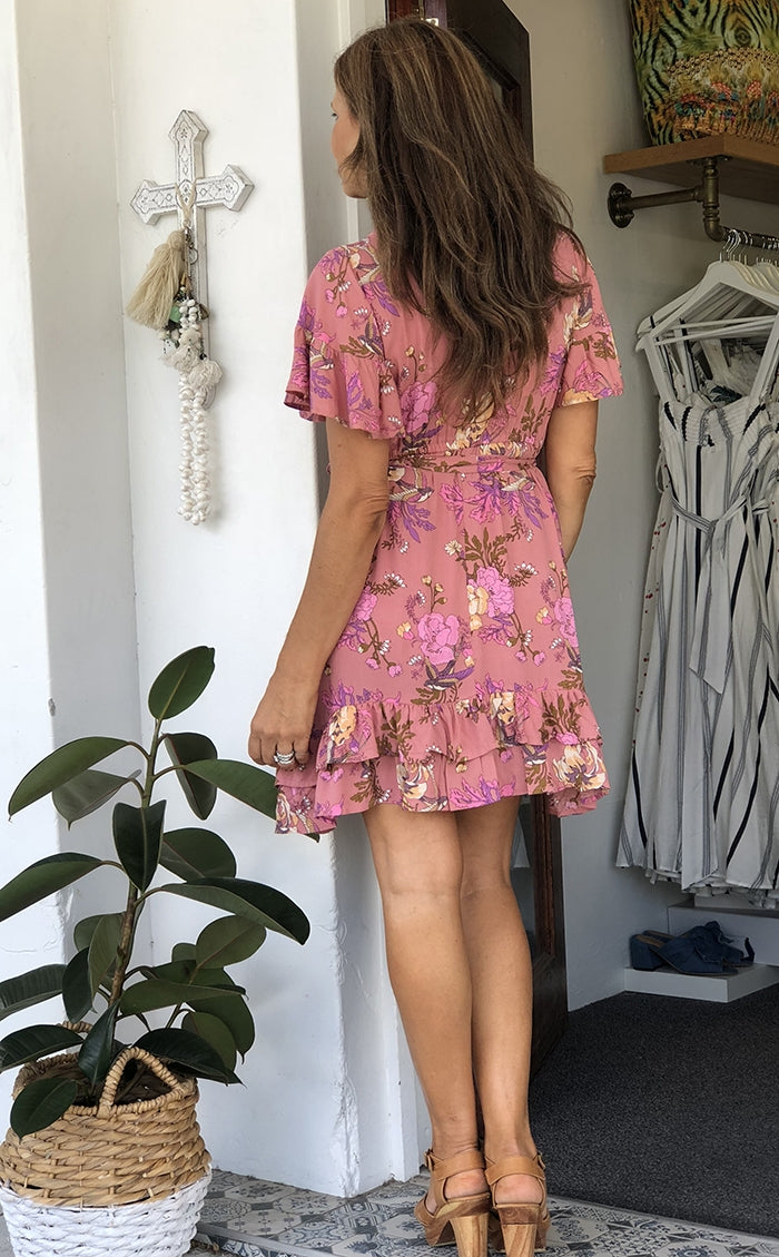 Aella Dress - Dusty Pink Floral Style Me Luxe Aella Dress - Dusty Pink Floral Style Me Luxe