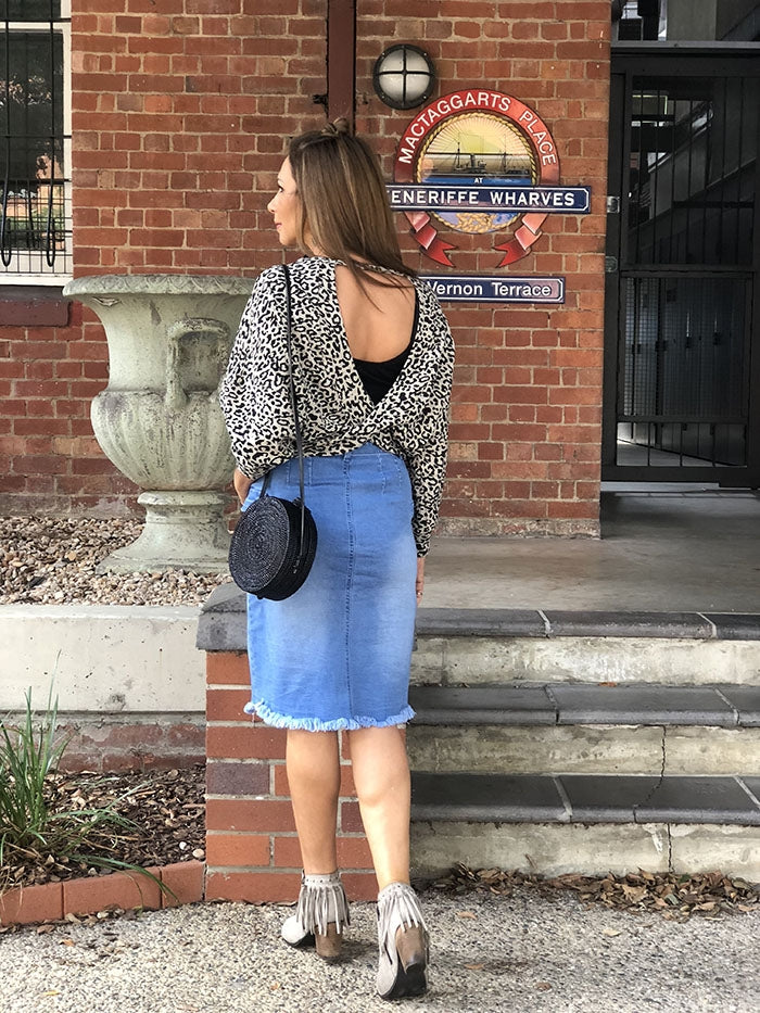 Button front denim skirt next sale