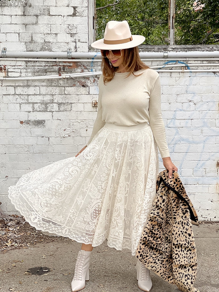Mimi Cream Lace Skirt – Style Me Luxe
