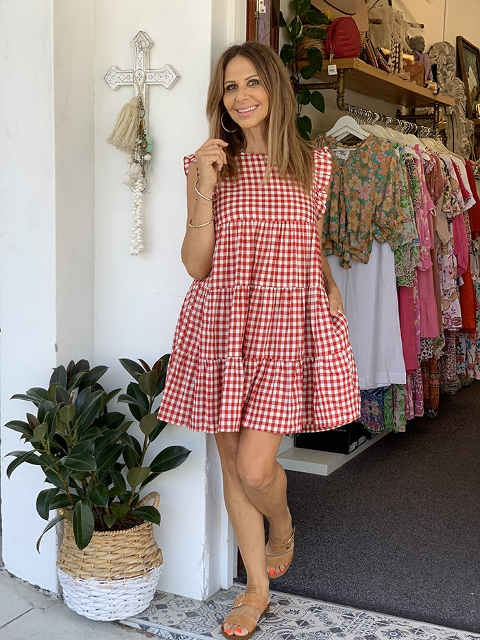 Red gingham clearance baby dress