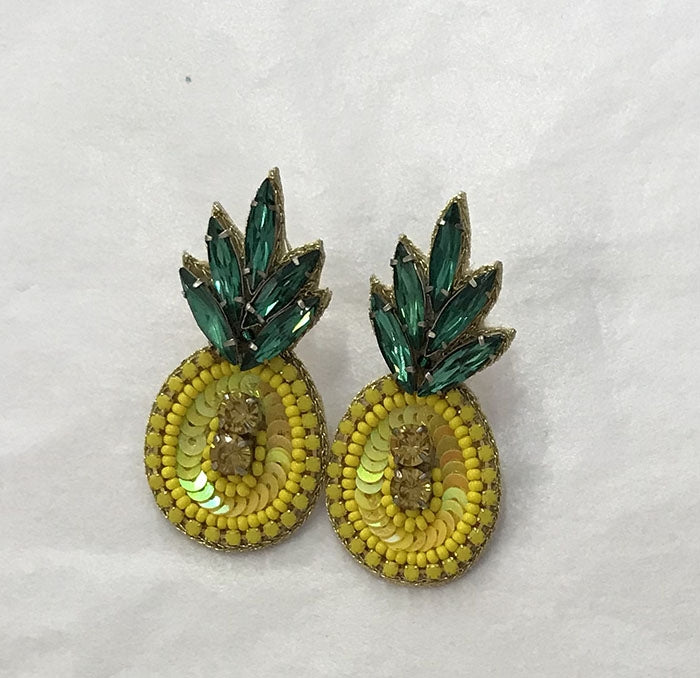 Beaded Pineapple Earrings Style Me Luxe