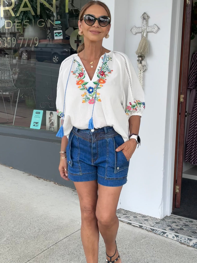 Seville Embroidered Top