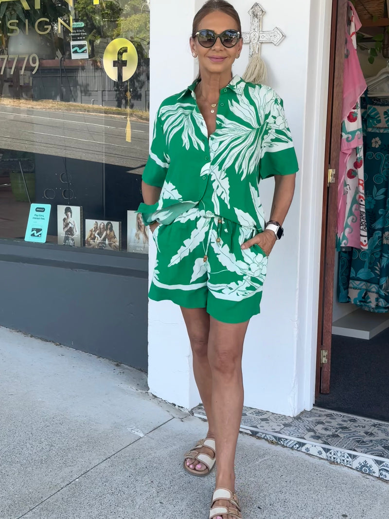 Hamilton Island Shorts Set - Green