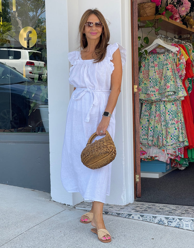 Valeriana Skirt - White Linen