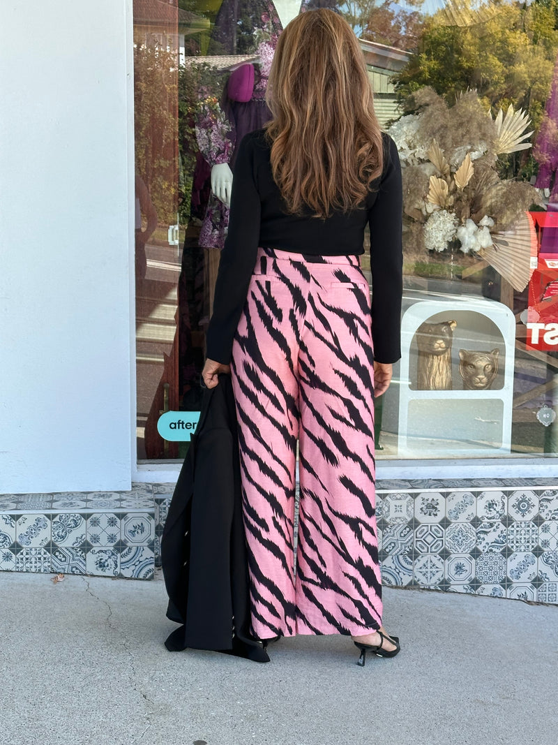 Pink Zebra Stripe Pants