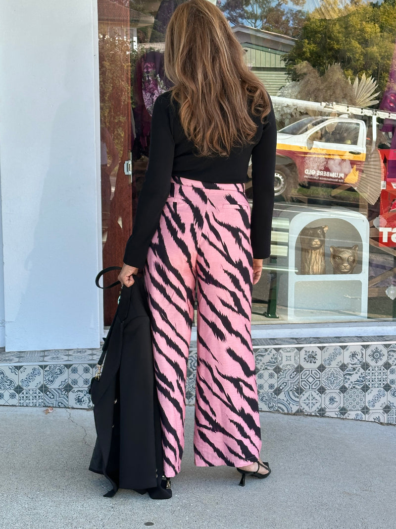 Pink Zebra Stripe Pants