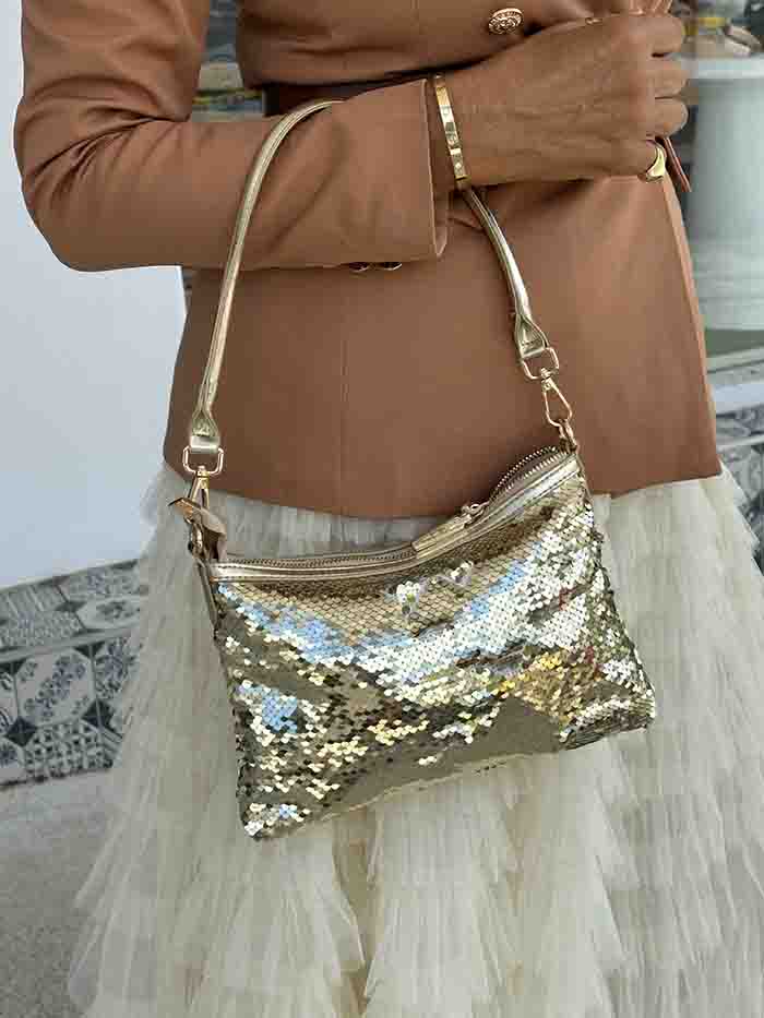 Sequin Handbag - Gold