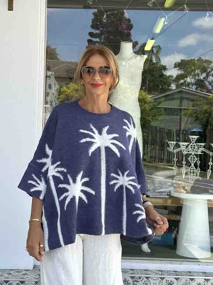 Palm Cove Knit - Indigo