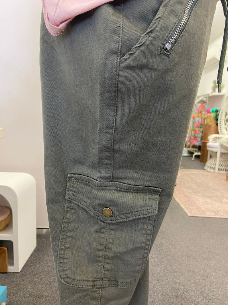 Denim Jogger Pant - Khaki