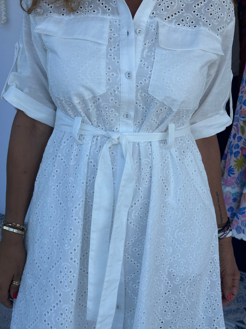 Elli Anglaise Dress - White