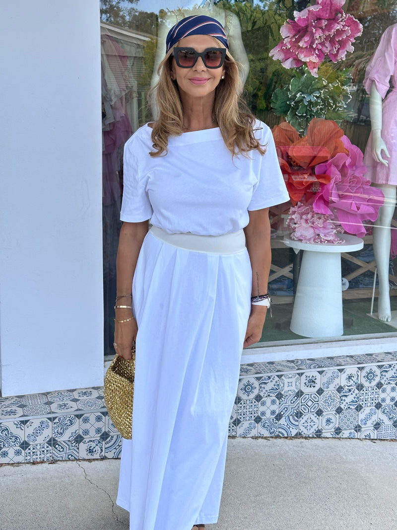 Sara White Jersey Dress