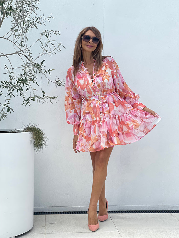 Kiki Mini Dress - Pink Floral