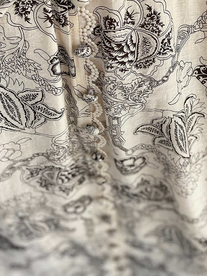 Cersi Paisley Floral Dress - Cream