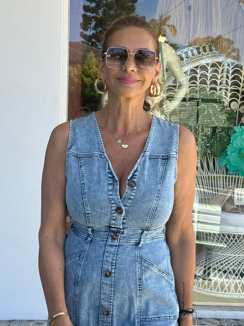 Karlie Acid Wash Denim Dress Style Me Luxe Karlie Acid Wash Denim Dress Style Me Luxe