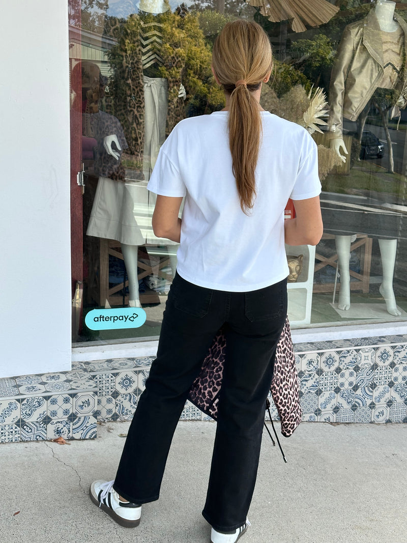 High Waisted Straight Leg Jean - Black Wash