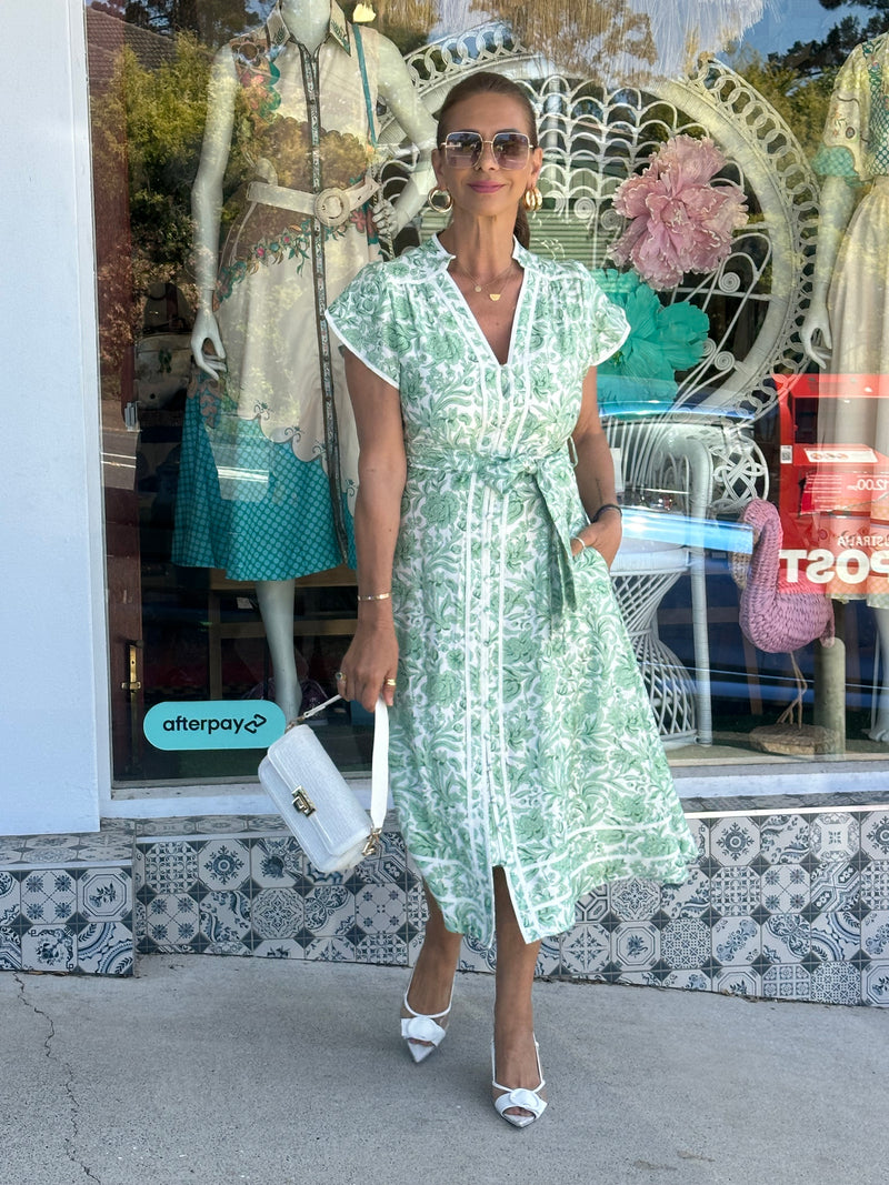 Green Ivy Midi Dress