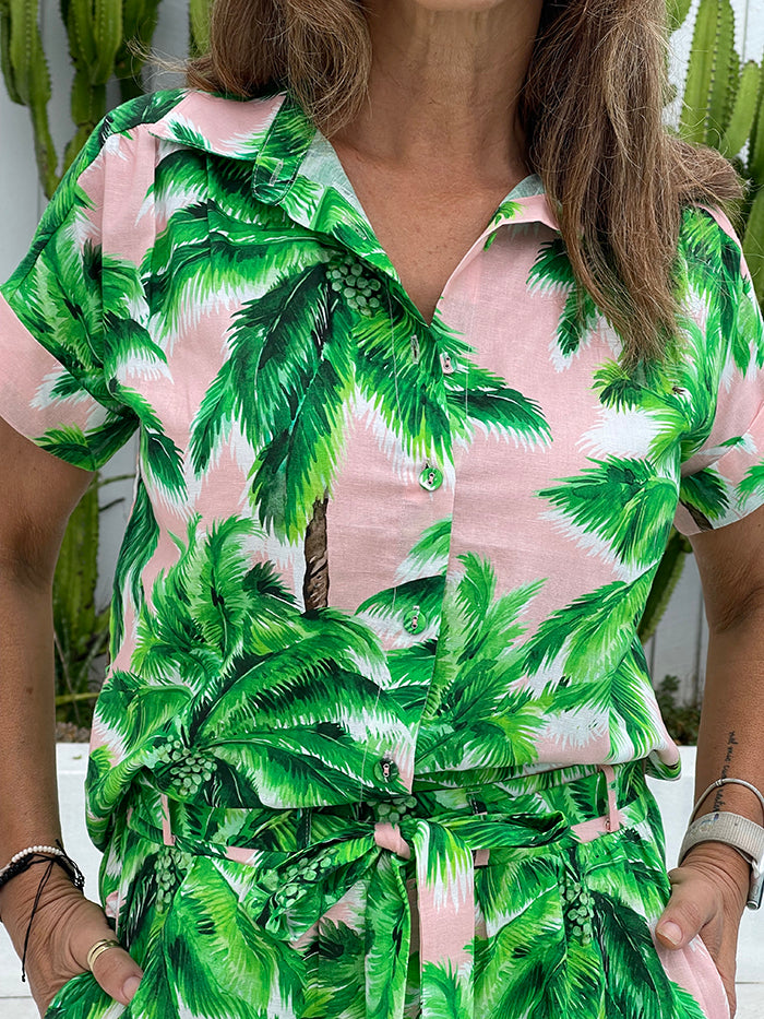 Emerald Palm Print Shirt