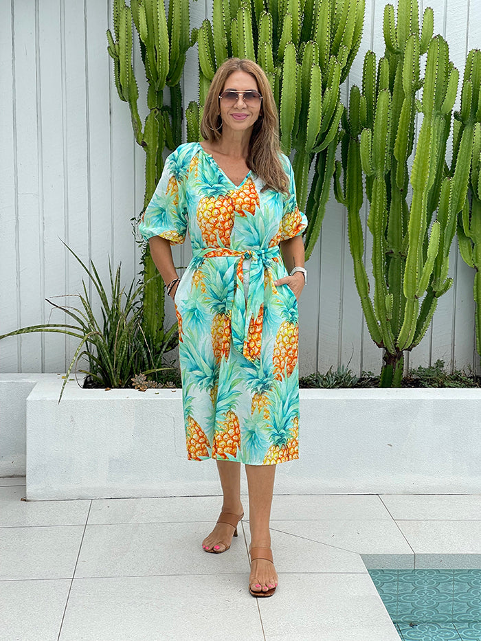 Pina Colada Linen Dress