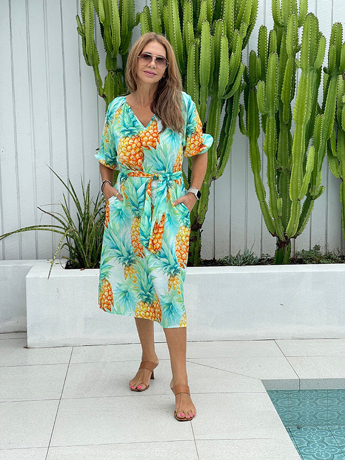 Pina Colada Linen Dress