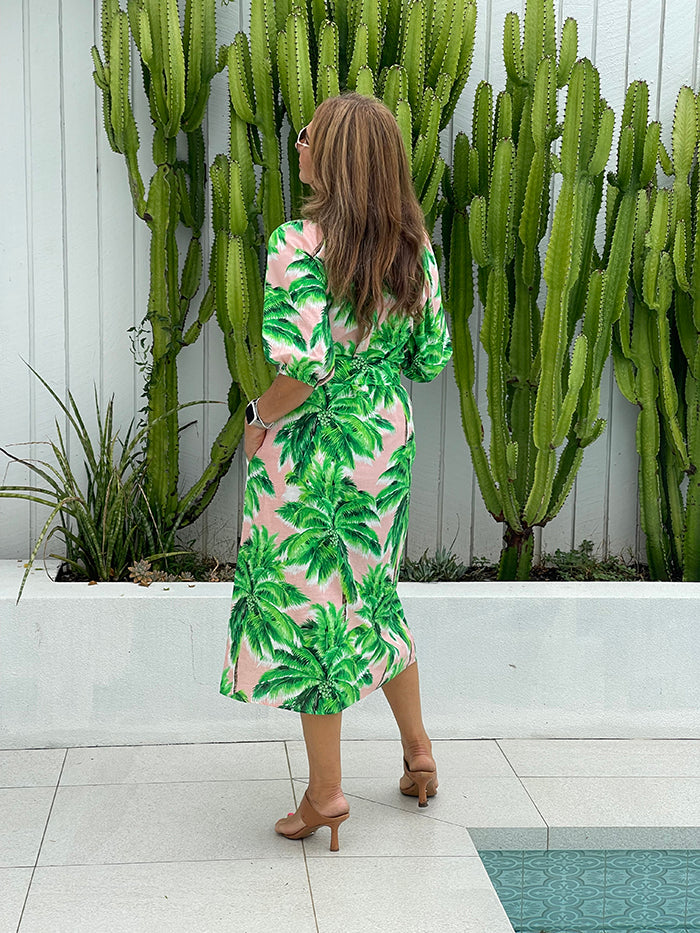 Emerald Palm Print Dress Style Me Luxe