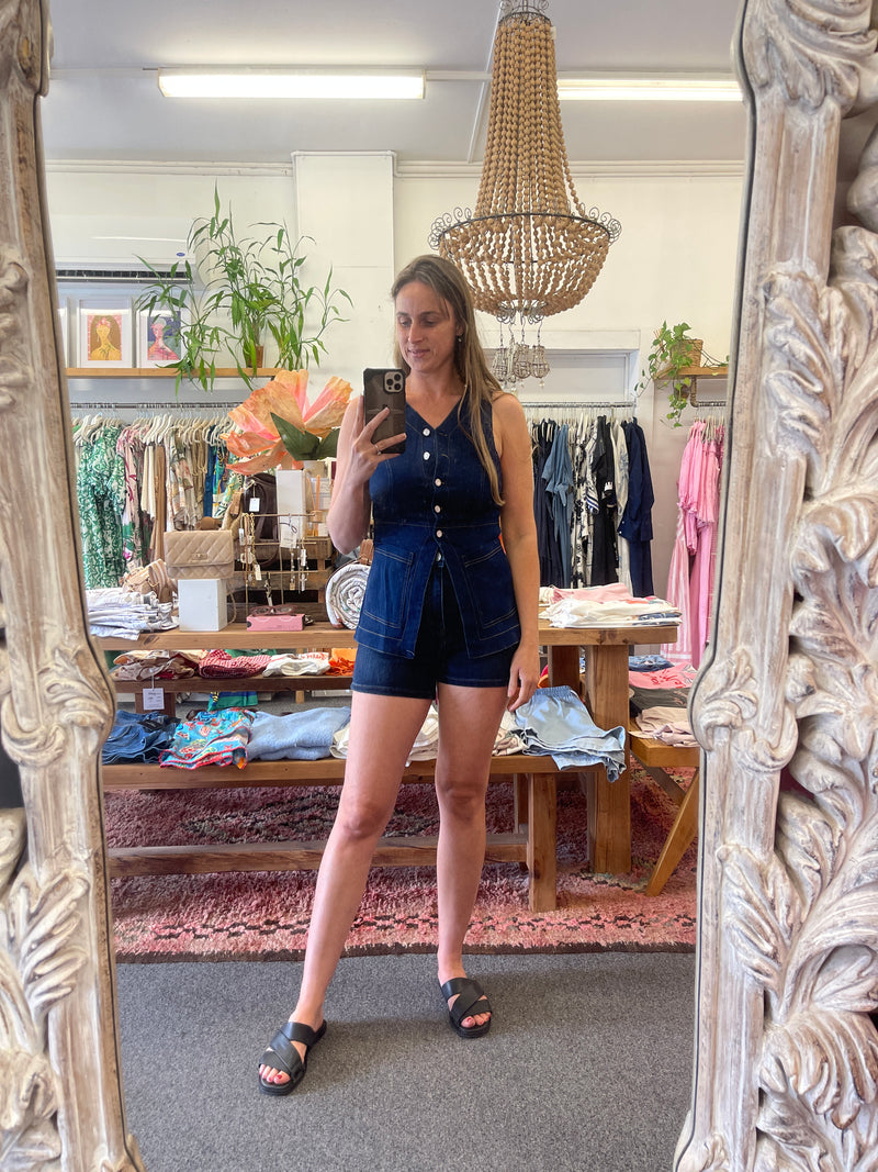 Denim Pocket Shorts - Dark Wash