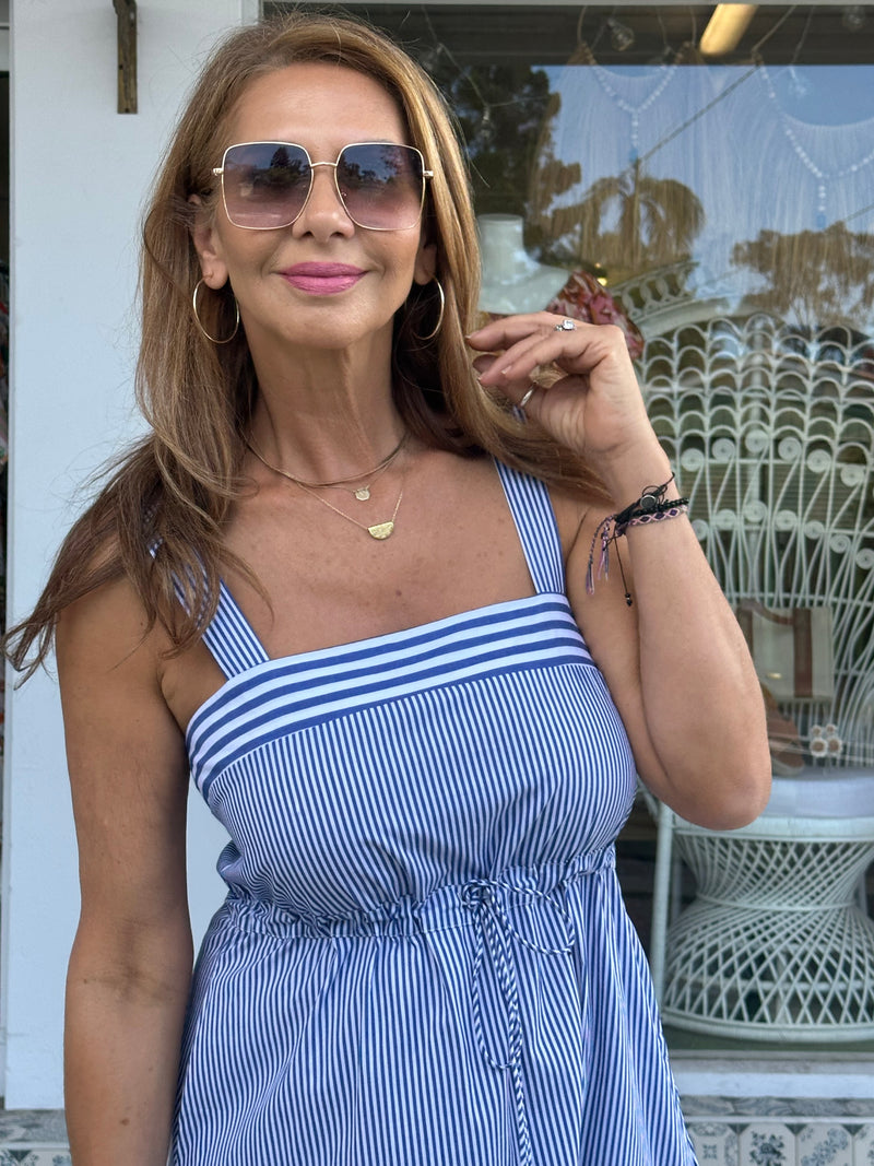 Riviera Stripe Midi Dress