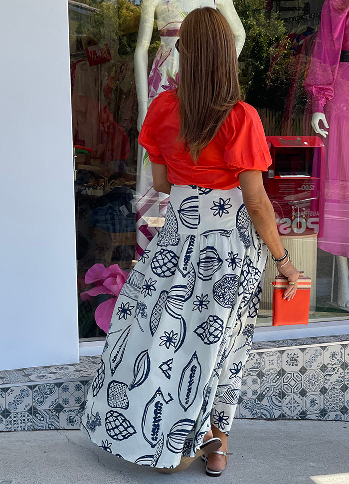 Papaya Midi Skirt