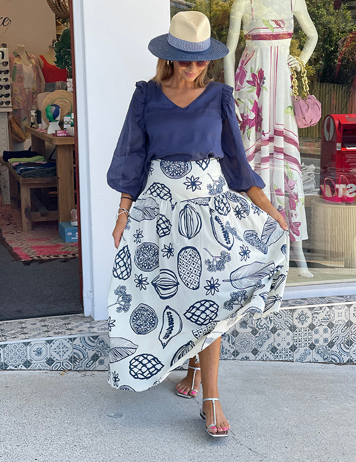 Papaya Midi Skirt