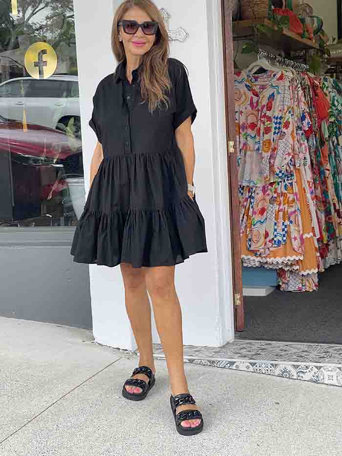 Billie Shirt Dress - Black