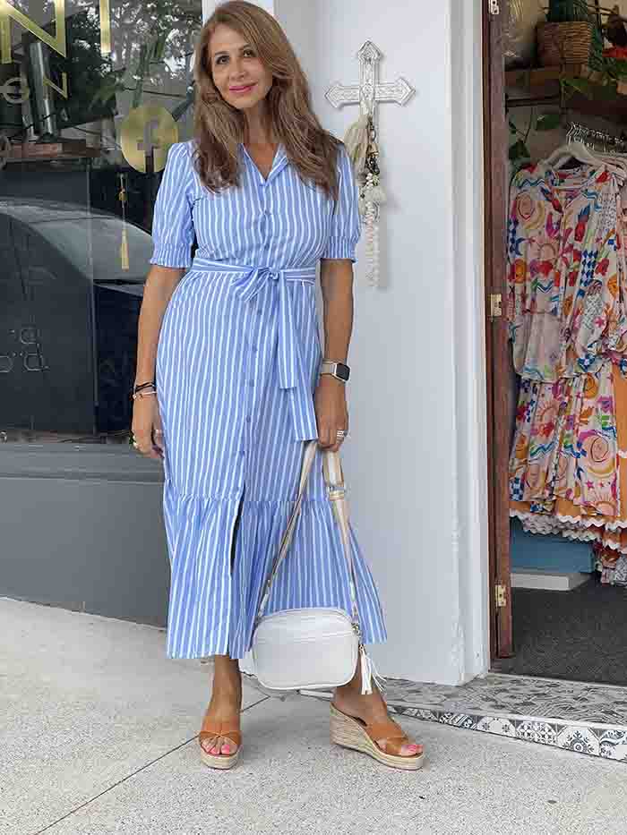 Hamptons Midi Dress - Stripe