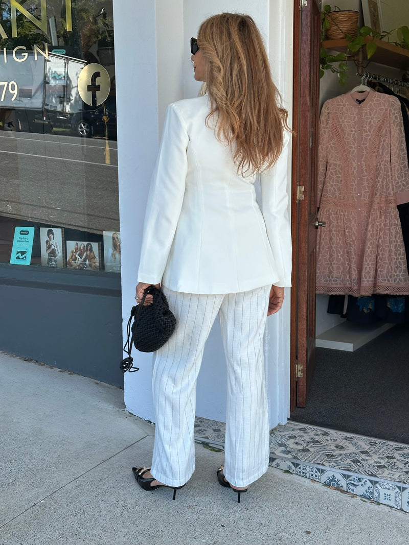 White Pinstripe Pant