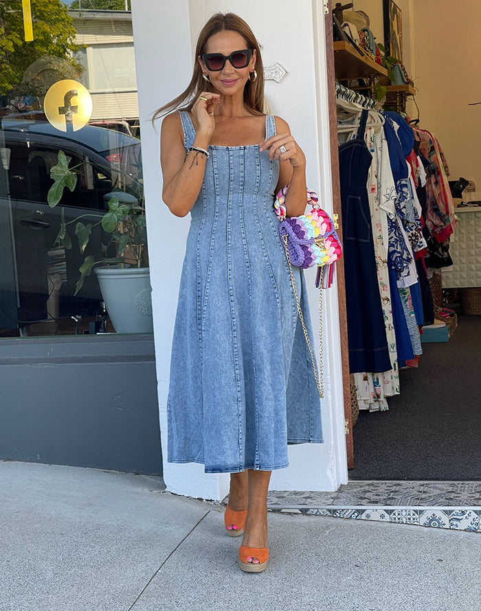Demi Denim Dress - Acid Wash