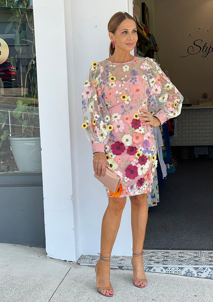Bridgette Long Sleeve Dress - Pink